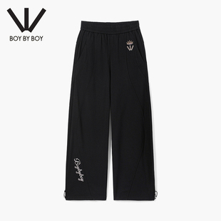 日常抽绳印花陶瓷烫片针织长裤 BOY春季 W15001 BOY