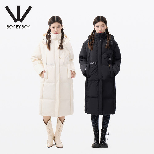 BOY BY BOY商场同款潮牌女装冬季宽松加厚加绒羽绒服W26001