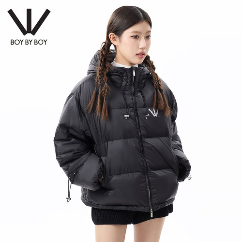 BOY BY BOY商场同款潮牌女装冬季宽松加厚加绒羽绒服W28012