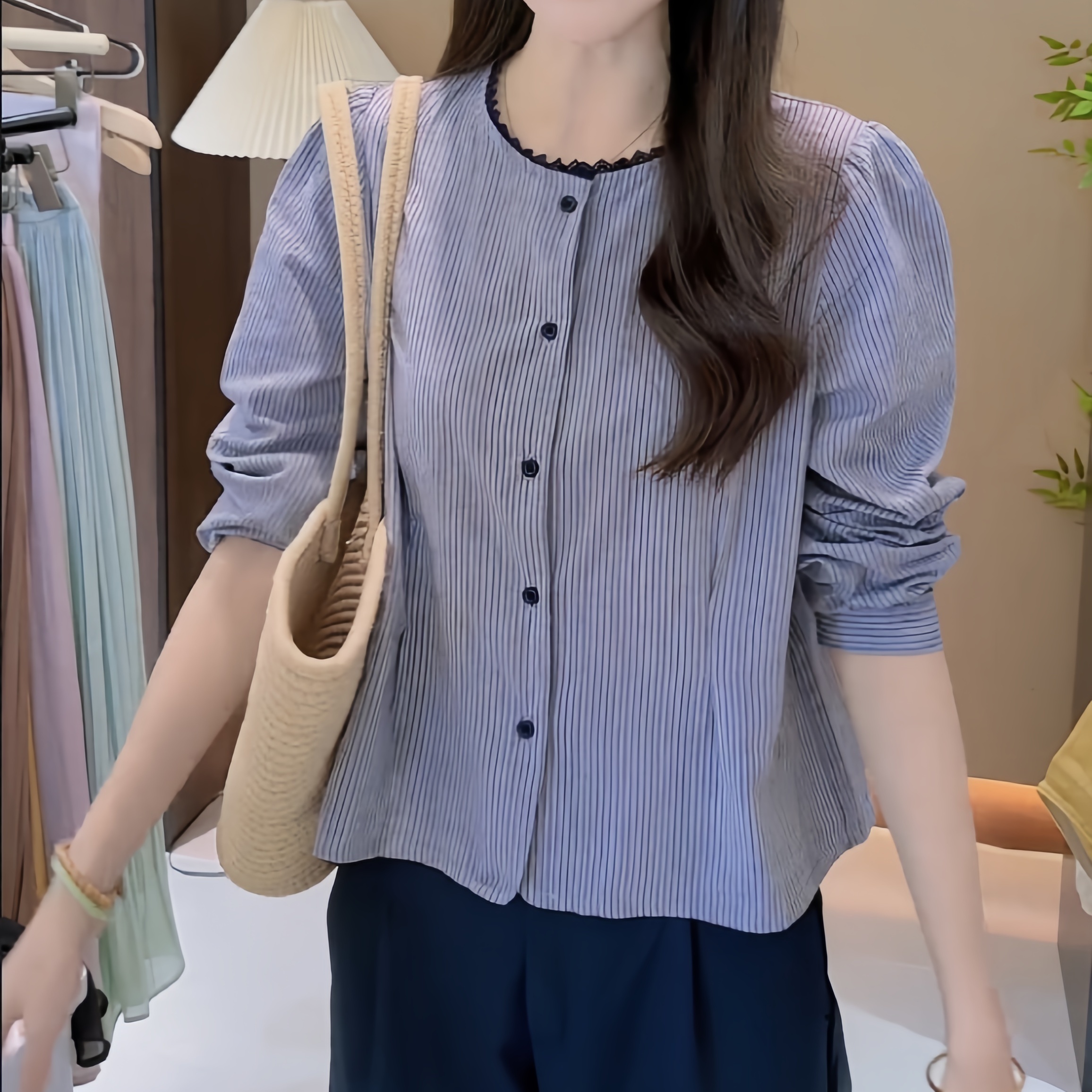 【送运费险】抖音爆款条纹上衣女