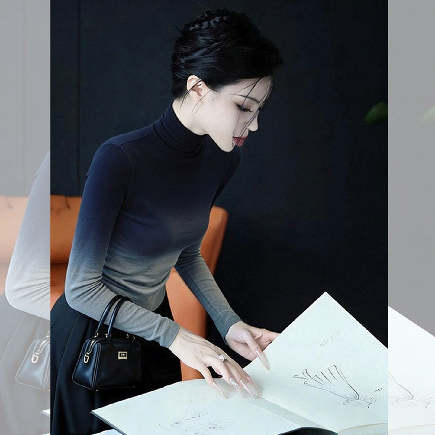 舒适百搭~渐变色高领打底衫女2026秋冬新款长袖小衫修身内搭上衣,女装/女士精品,大码内搭,淘宝优惠券,粉丝福利购,淘宝优惠卷