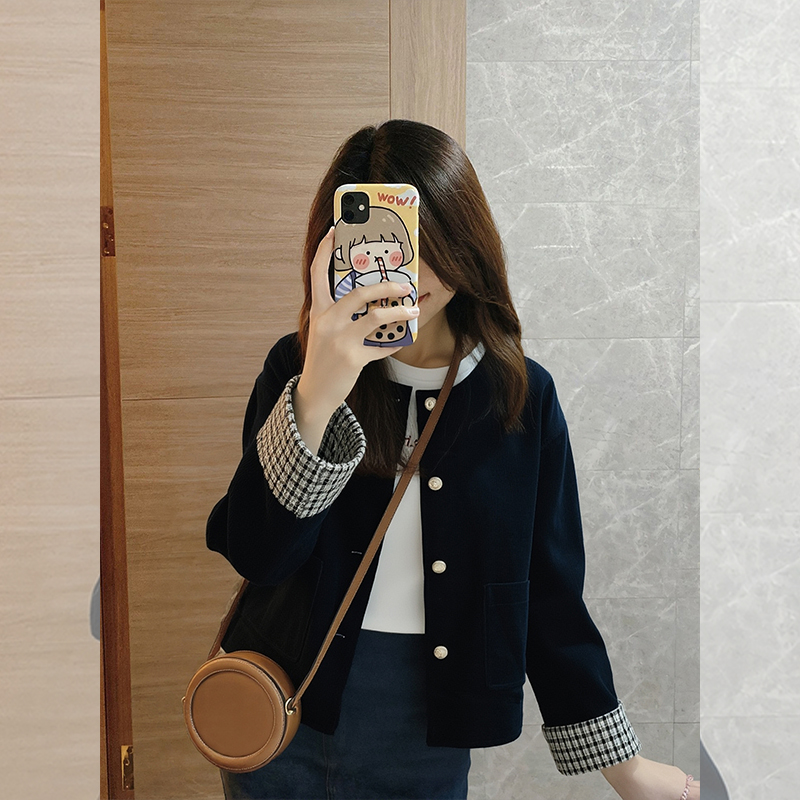 【送运费险】爆款藏蓝色外套女