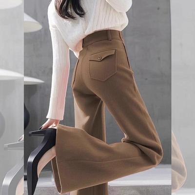 【送运费险】爆款棕色微喇阔腿裤