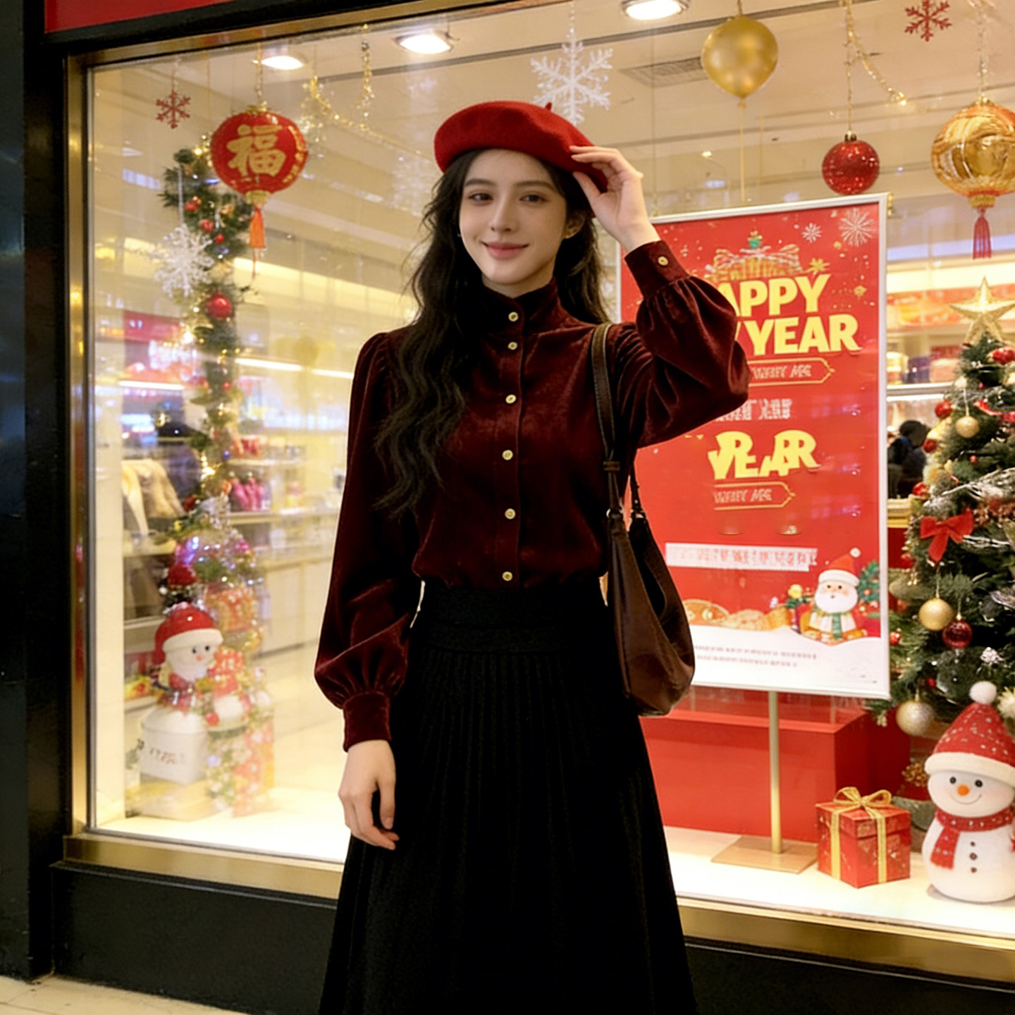 年味告急~氛围感酒红色立领丝绒上衣女秋冬新款轻奢高端内搭衬衣,女装/女士精品,真丝上装,淘宝优惠券,粉丝福利购,淘宝优惠卷