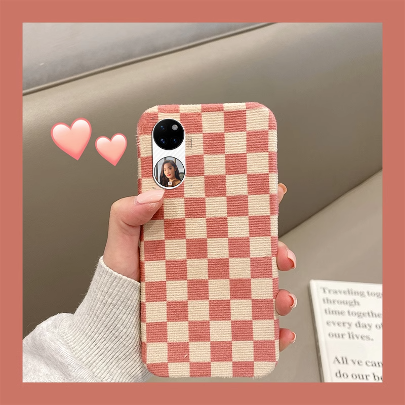 秋冬天ins绒布棋盘格适用华为p50 pocket new折叠屏手机壳pockets创意matex2撞色格子xs3秋季xs2暖手冬天保暖属于什么档次？
