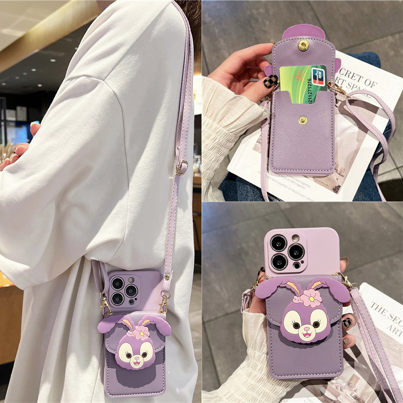 紫色星黛露卡包vivos16pro手机壳s15e斜挎s12挂绳s10零钱包e卡套一体pro斜跨背带vivo挎包背包式斜挂式高级感