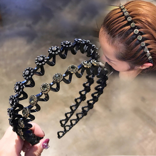 洗脸发箍水钻布艺流苏小众头箍
