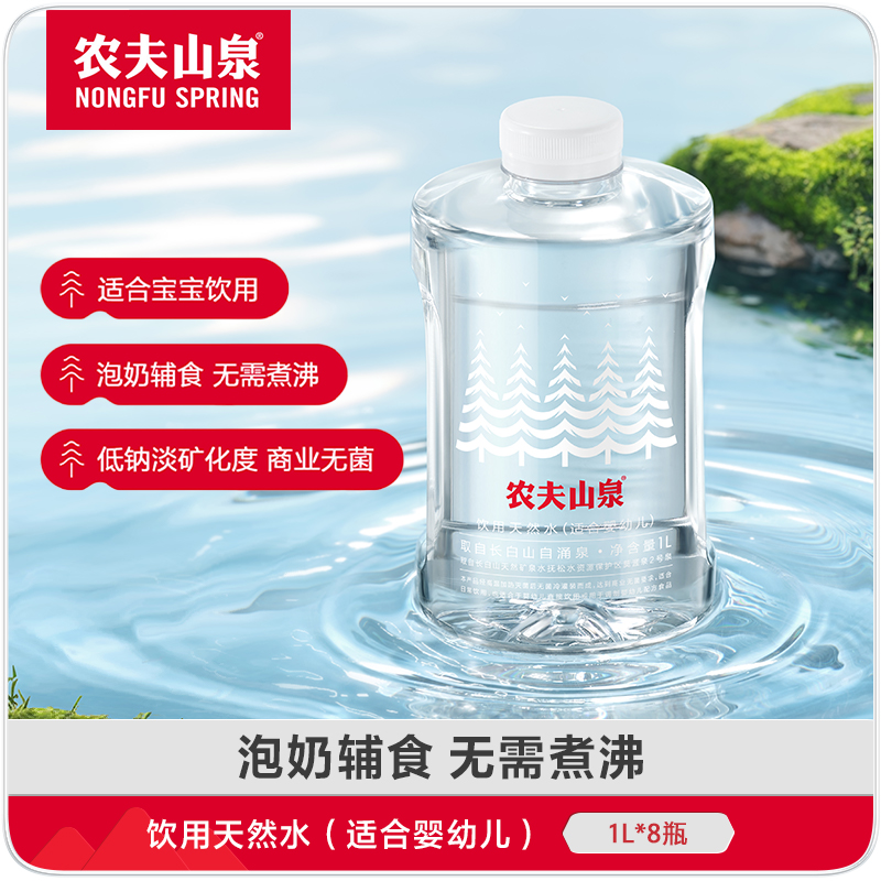 农夫山泉天然水适合婴幼儿1L*8