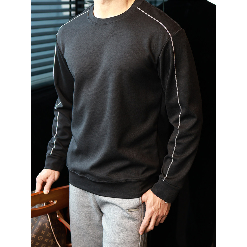 简素Design抗皱亲肤撞色卫衣T恤男宽松针织打底衫休闲运动上衣冬,男装,卫衣,淘宝优惠券,粉丝福利购,淘宝优惠卷