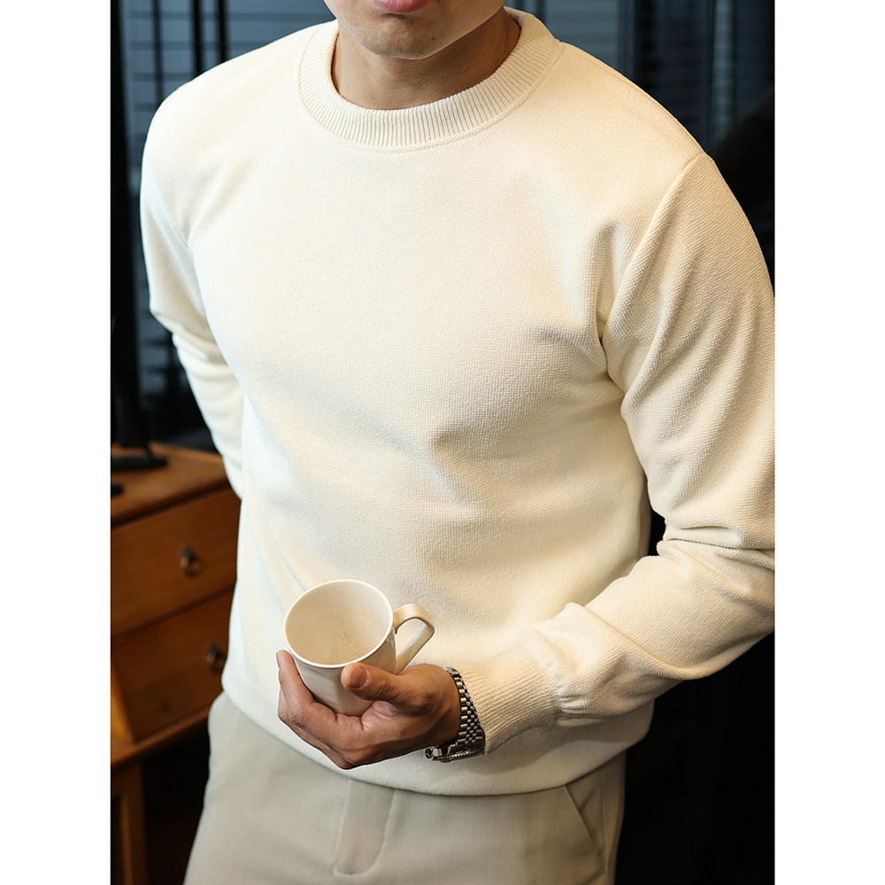 简素Design500g加厚一体绒卫衣针织衫男重磅内搭上衣休闲毛衣秋冬,男装,卫衣,淘宝优惠券,粉丝福利购,淘宝优惠卷