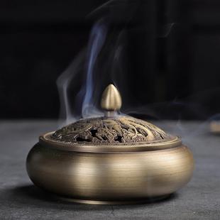 式 龙头铜香炉多个款 盘香炉黄铜香炉三足浮雕塔香炉复古玄关摆件炉