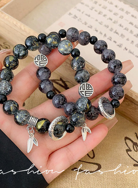 古风琉璃串珠手作女生手链小众设计情侣款手串男新中式饰品批发