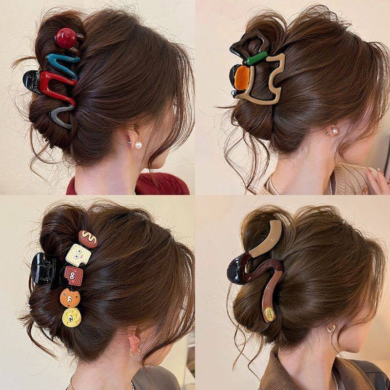 法式简约撞色大号波浪抓夹女高级感鲨鱼夹2025新款后脑勺盘发头饰,饰品/流行首饰/时尚饰品新,民族风发饰,淘宝优惠券,粉丝福利购,淘宝优惠卷
