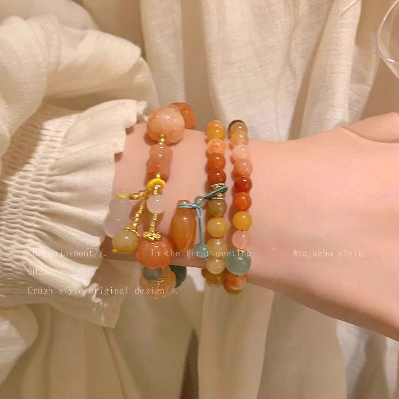 小南瓜金丝玉编织绳手链女款复古风手串新中式小众高级感串珠手饰