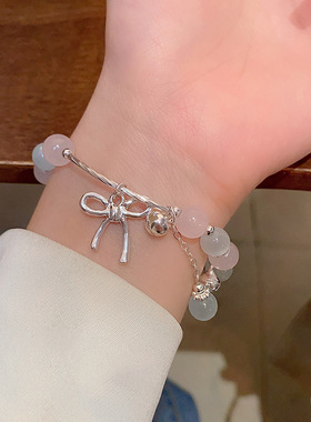 韩系甜美蝴蝶结串珠手链女生百搭小众设计仙女手串新款个性手饰品