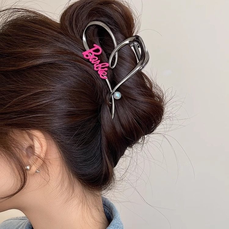 甜酷芭比风ins小众爱心抓夹女2024新款后脑勺盘发鲨鱼夹发夹发卡,饰品/流行首饰/时尚饰品新,民族风发饰,淘宝优惠券,粉丝福利购,淘宝优惠卷