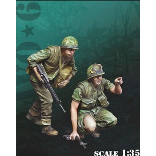 源模居GK 1/35树脂模型 越战-美国海军陆战队 手办白模 1366R