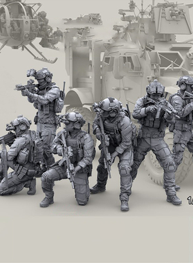 源模居GK 1/35树脂模型 现代士兵兵人配件多 现货手办白模 136RBL
