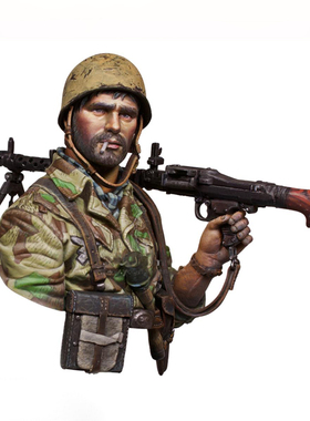 源模居GK 1/10树脂胸像人物半身二战军事题材伞兵白模手办 166RUC