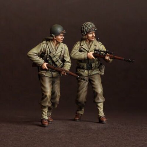 源模居GK 1/35树脂模型 美国狙击手和步兵 手办白模 766R