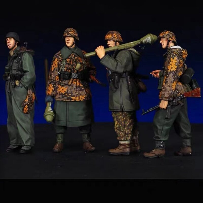 源模居GK 1/35树脂兵人模型 德国投弹兵(4人) 手办白模 (629-630)图片
