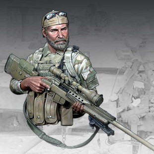 源模居GK 1/10树脂胸像模型 美国陆军狙击手手办白模 1454X