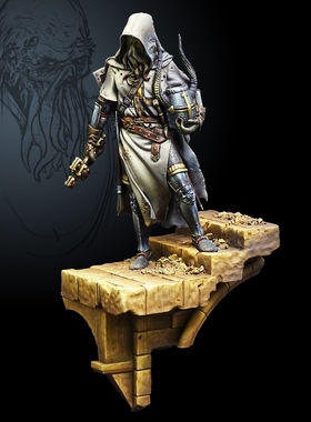 源模居GK 1/24 75MM树脂模型  桥墩骑士 (带底座)手办白模 1052