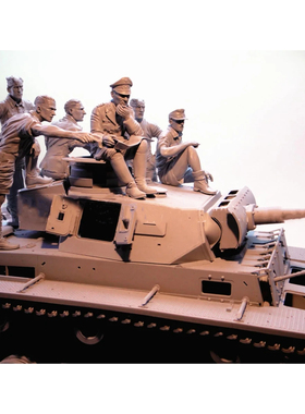 源模居GK 1/16树脂模型北非隆美尔坦克兵(6人无坦克)手办白模725R