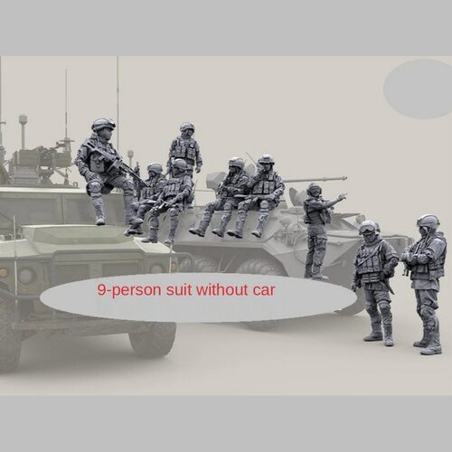 源模居GK 1/35树脂模型 俄罗斯特种部队(仅9人无车)手办白模1177R