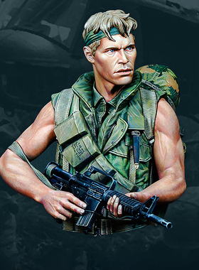 源模居1/10兵人GK美国大兵树脂模型白模人偶手办手工特价200RFC