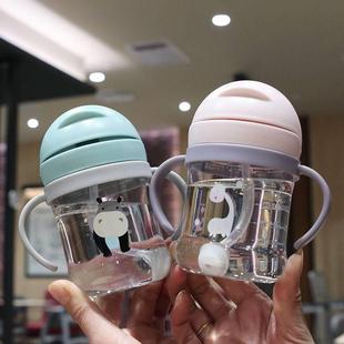 Cartoon children's plastic cups with graduated straw cups an