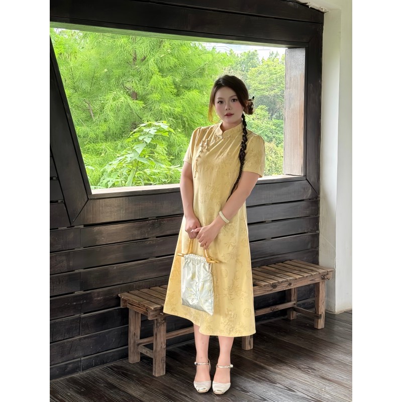 新款胖妹妹大码女装高级感新中式国风长短款旗袍大甜酱微胖定制