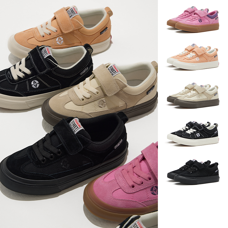 VISION童鞋 CHOPPER低帮魔术贴滑板鞋帆布鞋秋冬男女儿童运动鞋