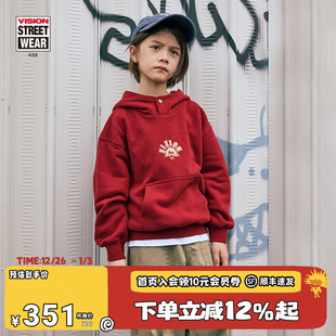 运动宽松抓绒连帽卫衣男女儿童童装 VISION 复古时尚 美式 秋冬 KIDS