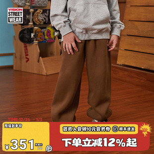KIDS 卫裤 童装 复古秋冬抓绒针织束脚运动长裤 男女儿童美式 VISION