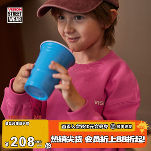 VISION KIDS 男女儿童美式复古时尚运动圆领长袖卫衣秋冬童装