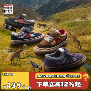 运动鞋 滑板鞋 男女儿童 STICKY魔术贴动物纹低帮帆布鞋 VISION童鞋