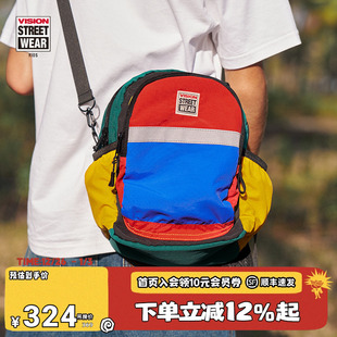 VISION童装 复古多功能双肩包轻量化尼龙塔丝隆便携斜挎包 美式