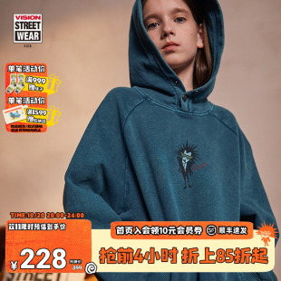 男女儿童春季 童装 美式 复古连帽时尚 卫衣 VISION 宽松长袖 KIDS