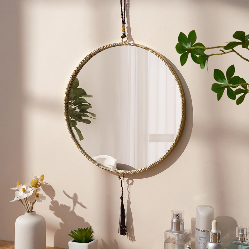 禧盒墙上铁艺壁挂流苏镜子