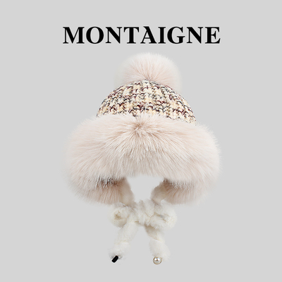 法国蒙田百搭洋气加绒保暖包头帽