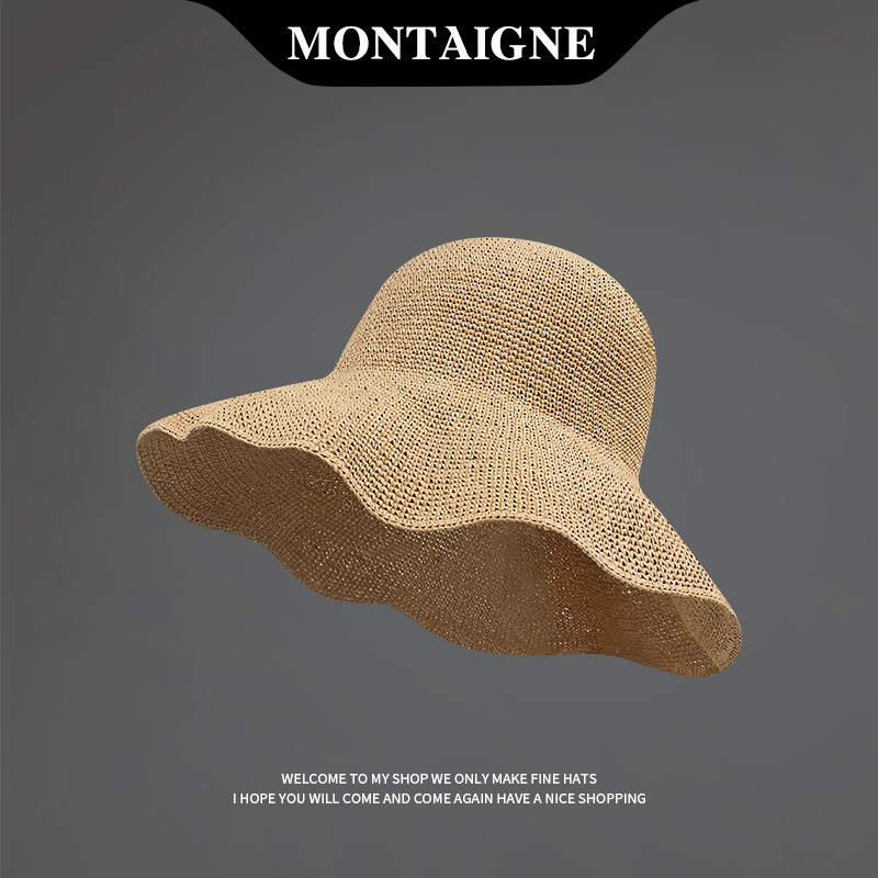 法国Montaigne/蒙田经典百搭手工钩针细草帽渔夫帽女防晒折叠帽子 - MONTAIGNE出品