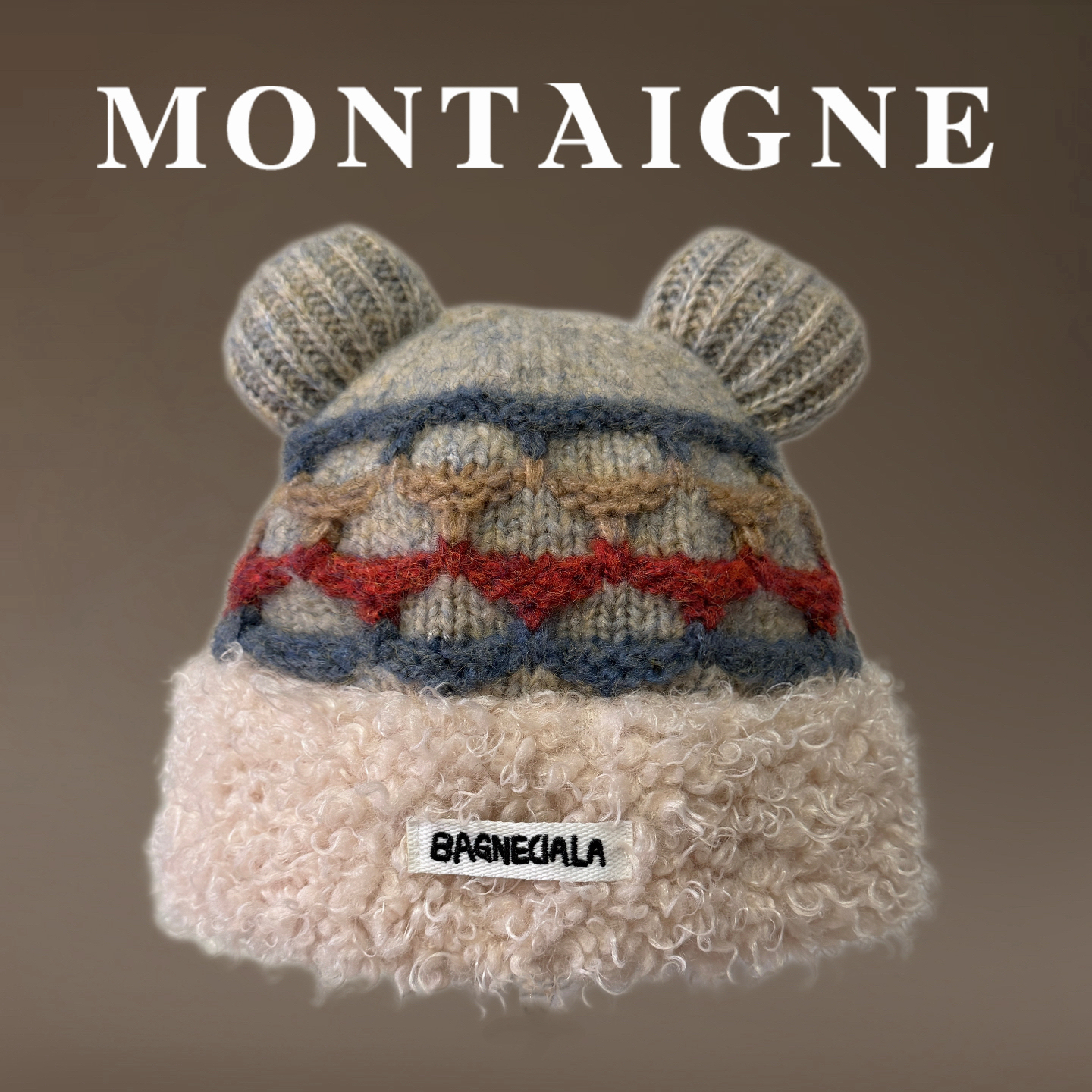 蒙田可爱不透风保暖护耳帽