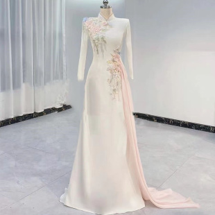 独唱声乐舞台钢琴音乐会表演服古筝琵琶民歌晚礼服主持人高端长裙