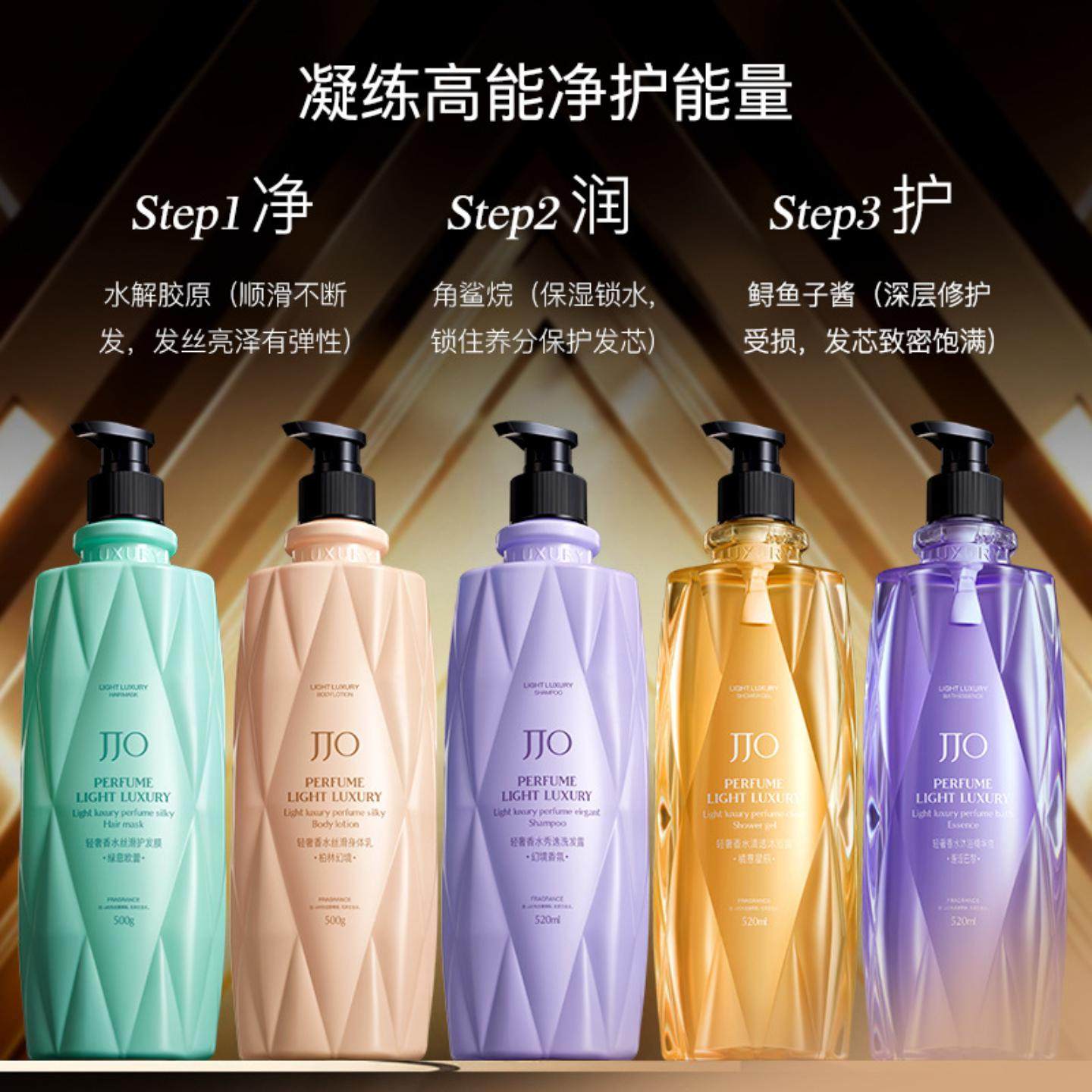 JJO轻奢香水秀逸洗发露520ml丝滑身体乳护发膜沐浴精华液520ml