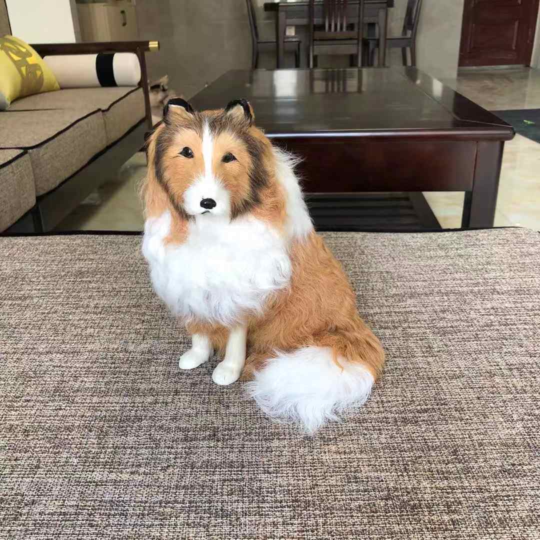 仿真牧羊犬摆件生日景区动物皮毛大狗玩具玩具礼品名犬厂家直供