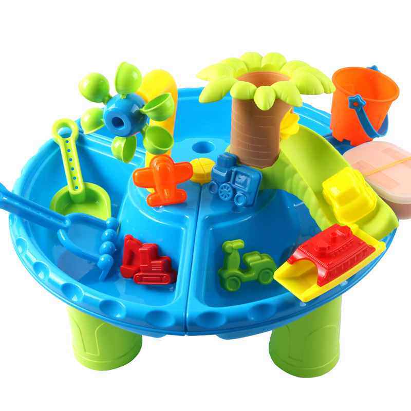 外贸儿童沙滩玩具桌沙水桌宝宝室内户外玩水池挖沙戏水工具水桶新