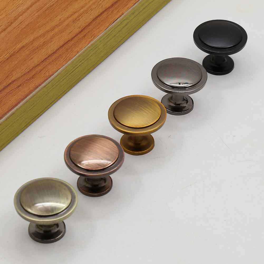 跨境仿古铜柜门拉手复古橱柜衣柜抽屉圆型单孔拉手瓶子盖手柄把手