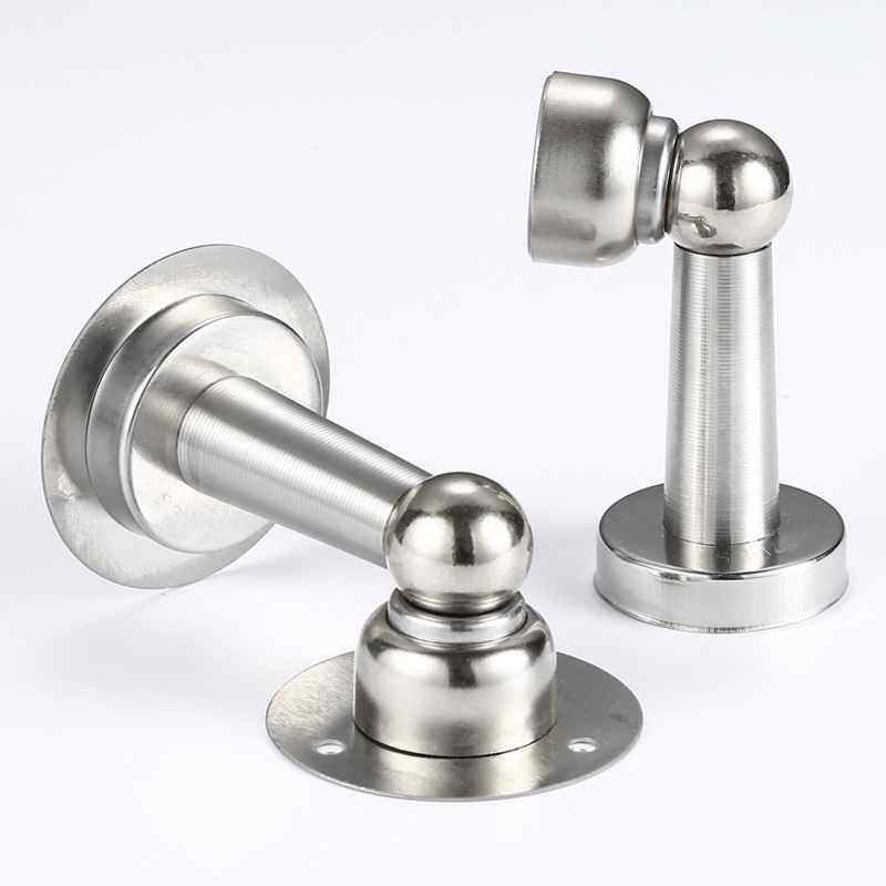 简易两用不锈钢强磁吸力防撞房门档地吸工厂免打孔安装吸门器