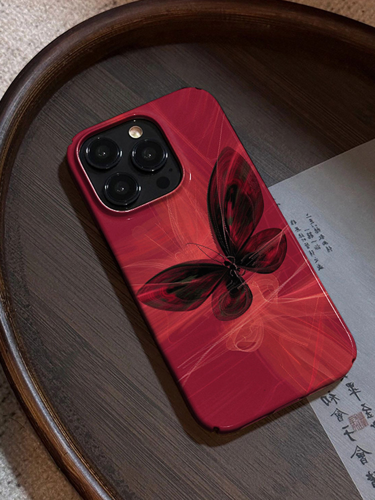 菱光镜五彩色蝴蝶 象征美妙生死恋情适用iPhone13ProMax苹果12 15 14手机壳11创意XRmax创意男女菲林保护套潮